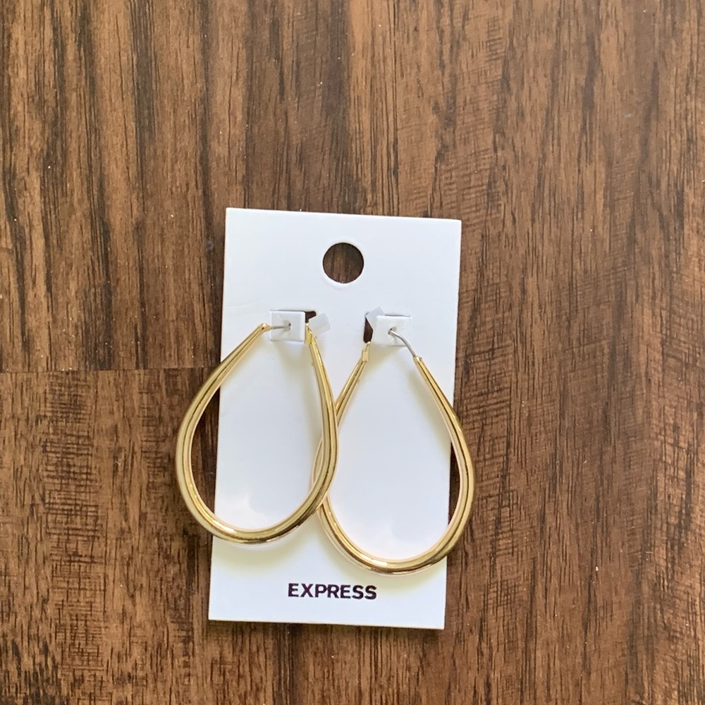 Express teardrop hoop earring